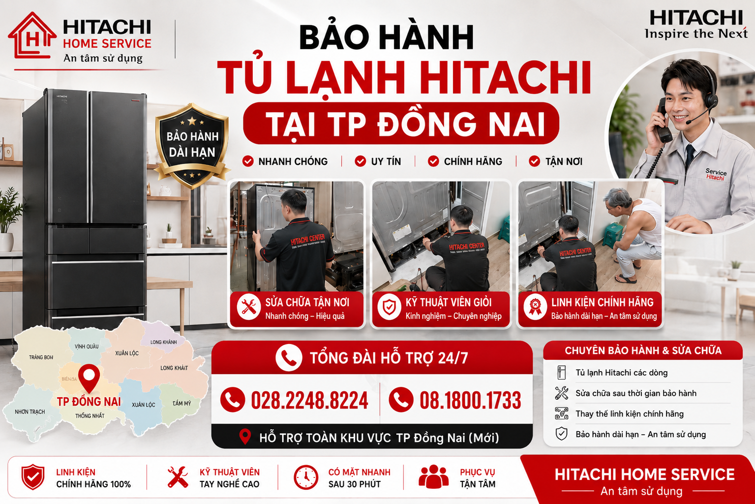 Bao hanh tu lanh hitachi tai tp dong nai