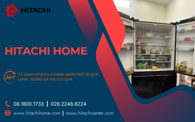 Tu lanh hiatchi 4 canh ngan mat bi qua lanh dong da