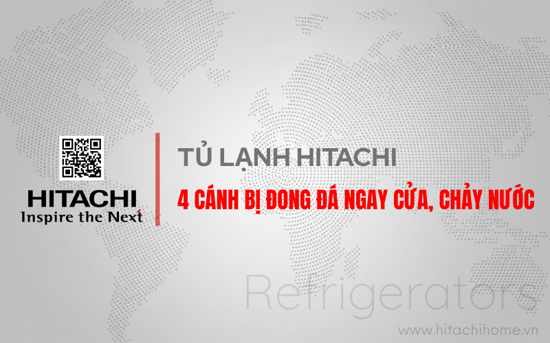 Tu lanh hitachi 4 canh chay nuoc ngay cua