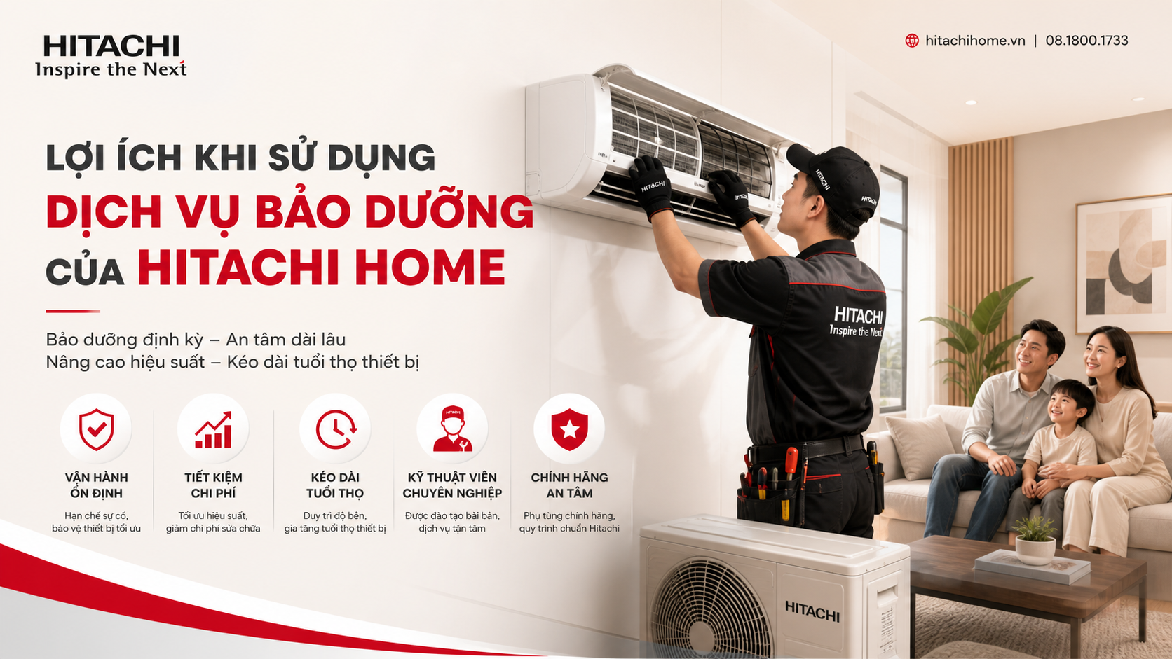 Lợi ích khi sử dụng dịch vụ bảo dưỡng của Hitachi Home