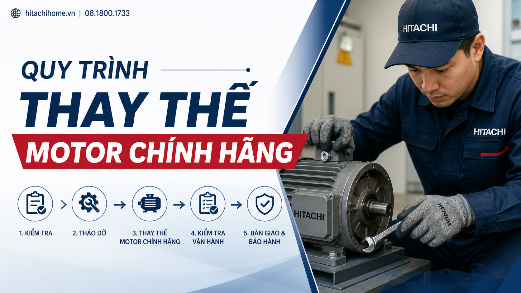 Quy trình thay thế motor chính hãng