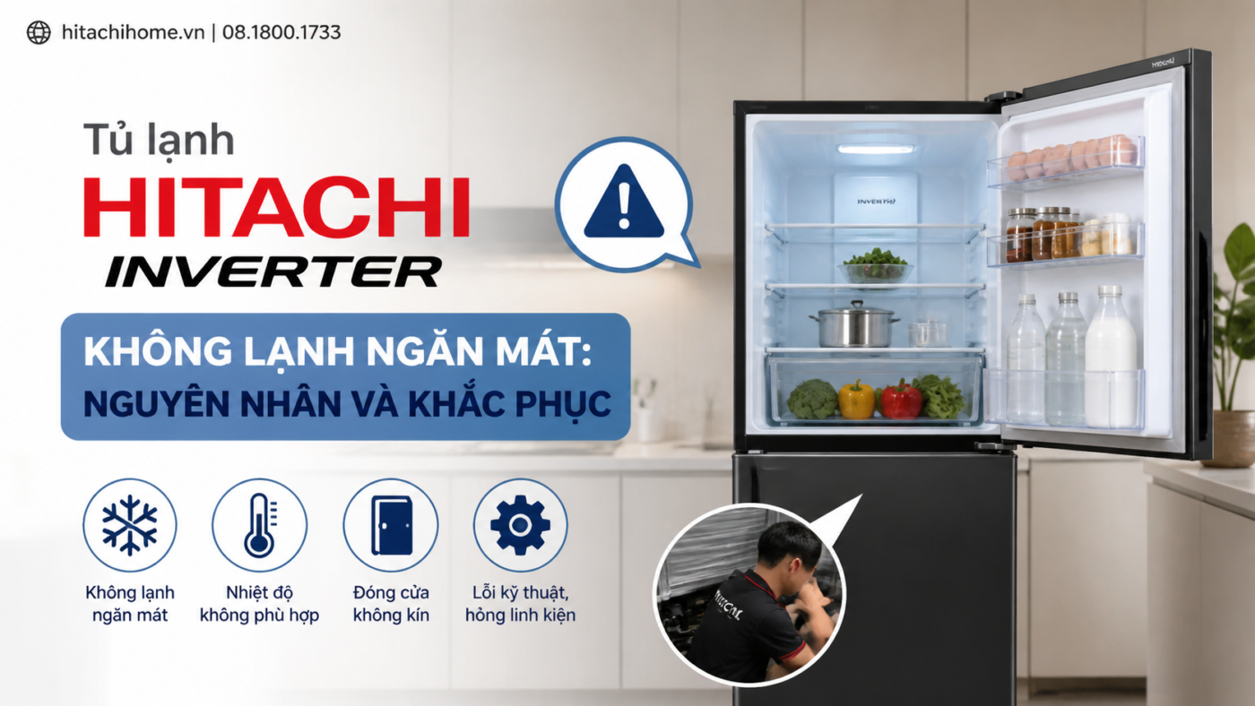 Tủ lạnh Hitachi Inverter không lạnh ngăn mát: Nguyên nhân và khắc phục