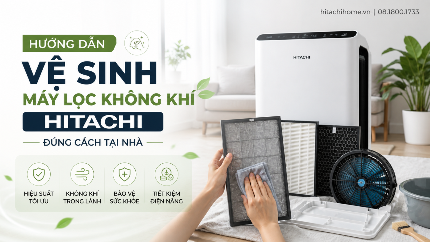 Hướng dẫn vệ sinh máy lọc không khí Hitachi đúng cách tại nhà