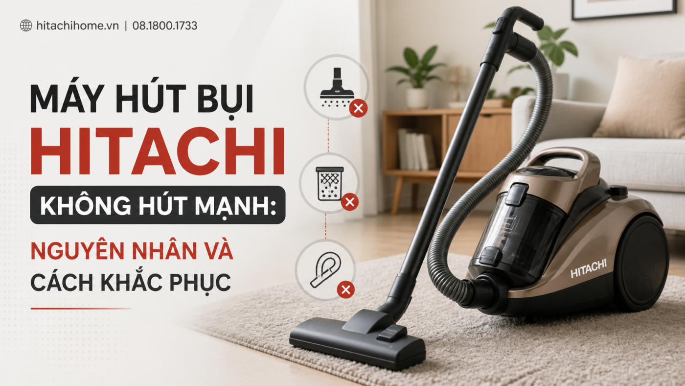 Máy hút bụi Hitachi không hút mạnh: Nguyên nhân và cách khắc phục