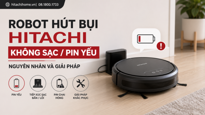 Robot hút bụi Hitachi không sạc / pin yếu: Nguyên nhân và giải pháp