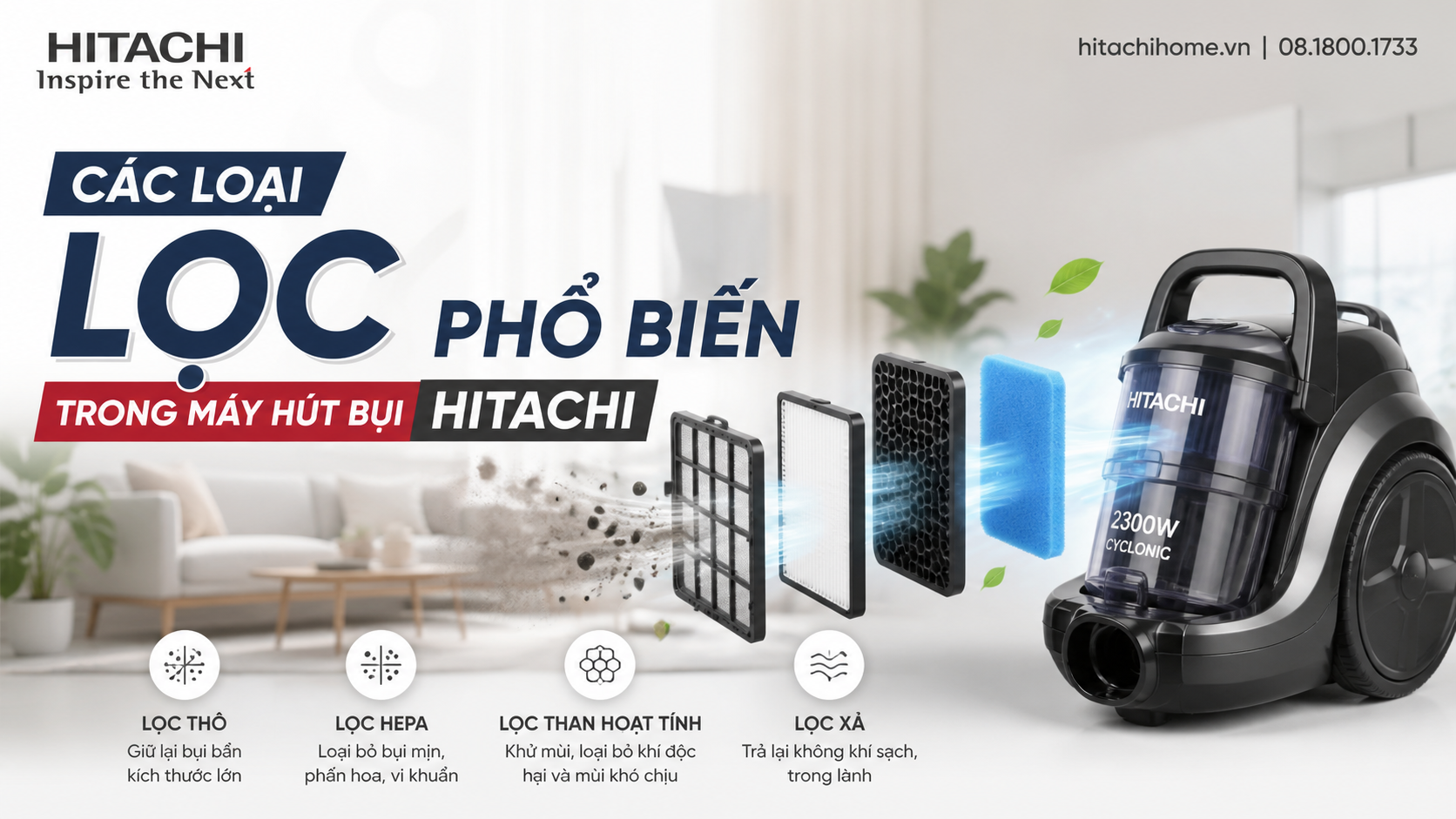 Các loại lọc phổ biến trong máy hút bụi Hitachi Các loại lọc phổ biến trong máy hút bụi Hitachi