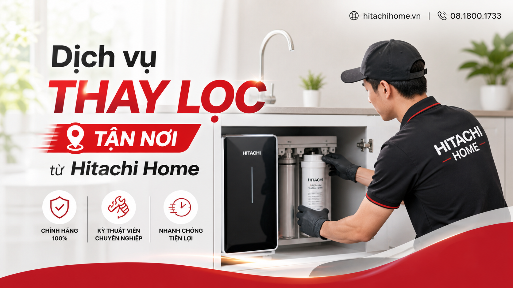 Dịch vụ thay lọc tận nơi từ Hitachi Home Dịch vụ thay lọc tận nơi từ Hitachi Home