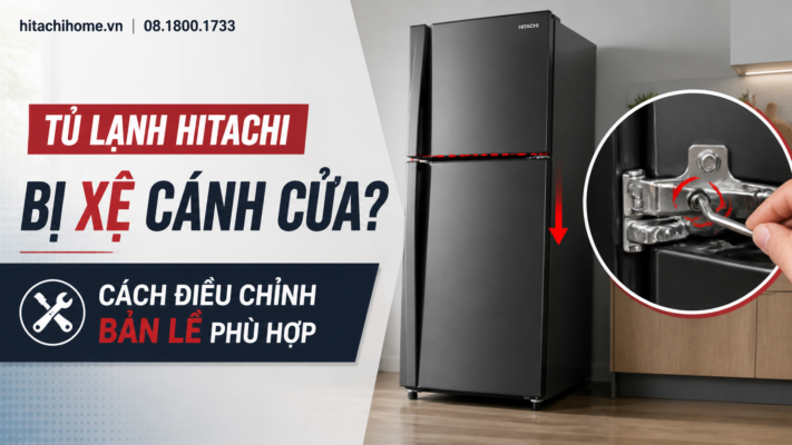 Tủ lạnh Hitachi bị xệ cánh cửa? Cách điều chỉnh bản lề phù hợp